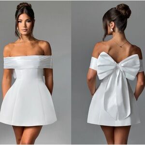 Elegant Off-Shoulder White Dress